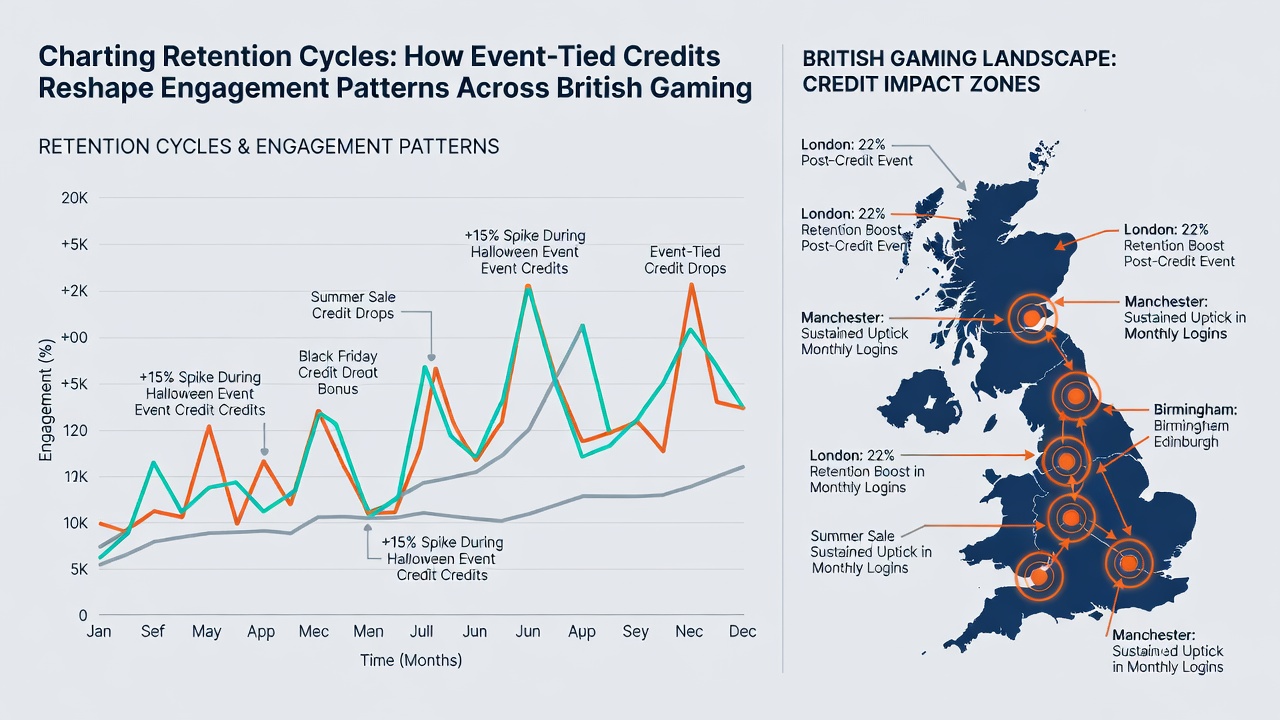 Diagram illustrating how event-tied credits influence player retention loops and cross-game transitions in UK gaming