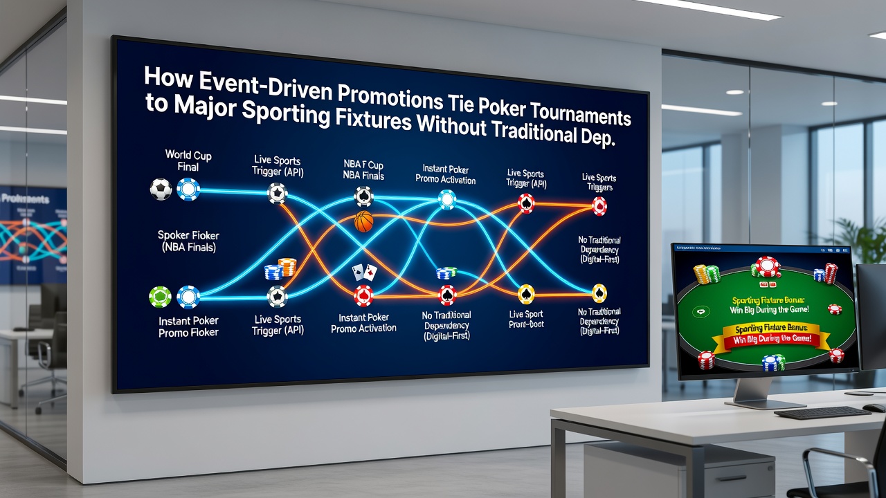 Live poker tournament screen showing event-driven bonus credits during a football match broadcast