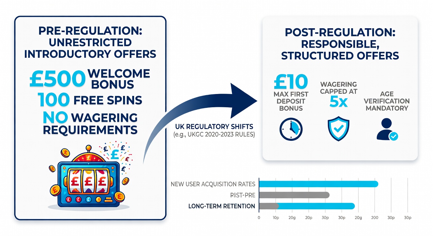 Examples of revised introductory offers on UK gambling sites post-regulatory updates