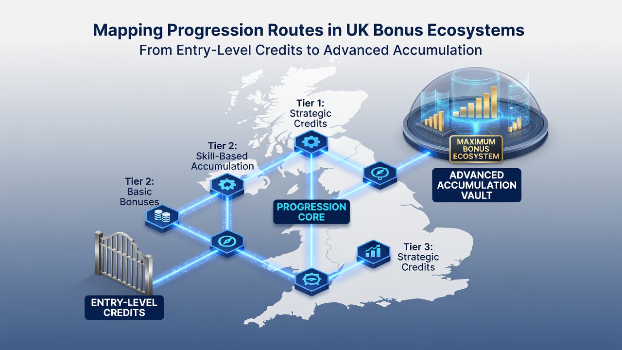 Diagram illustrating mid-tier bonus accumulations transitioning into VIP and loyalty pathways for UK players