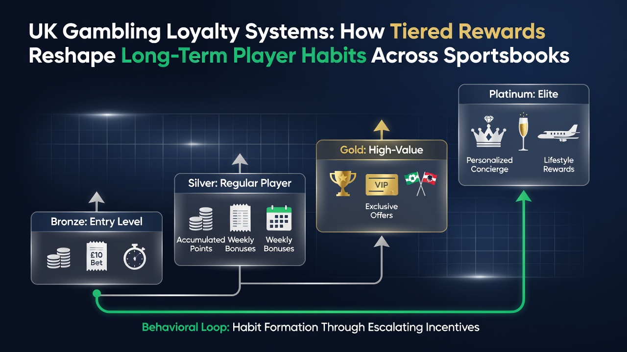 Player progression chart illustrating how tiered casino and sportsbook rewards influence sustained betting habits
