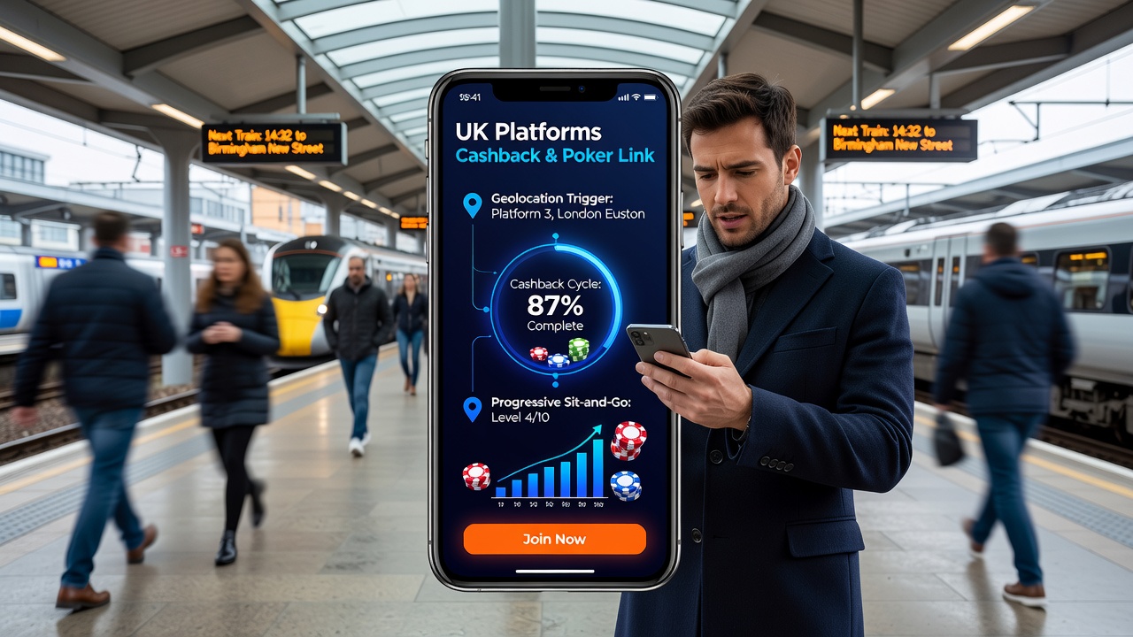 In-play greyhound racing interface on a UK betting app with cashback conversion options for poker sit-and-go entries