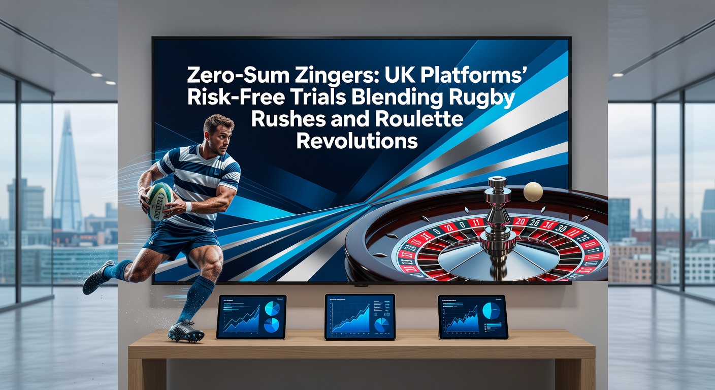 Close-up of a mobile betting app interface displaying a live rugby match bet slip alongside a roulette table selection, with a prominent 'Risk-Free Trial Active' banner